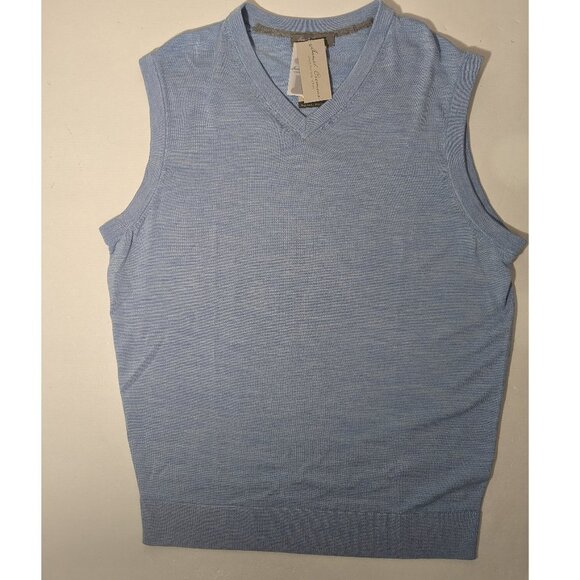 NEW- Size L Mens Daniel Cremieux Signature Sweater Vest V-Neck Wool Blue MSRP$95 - Picture 1 of 7